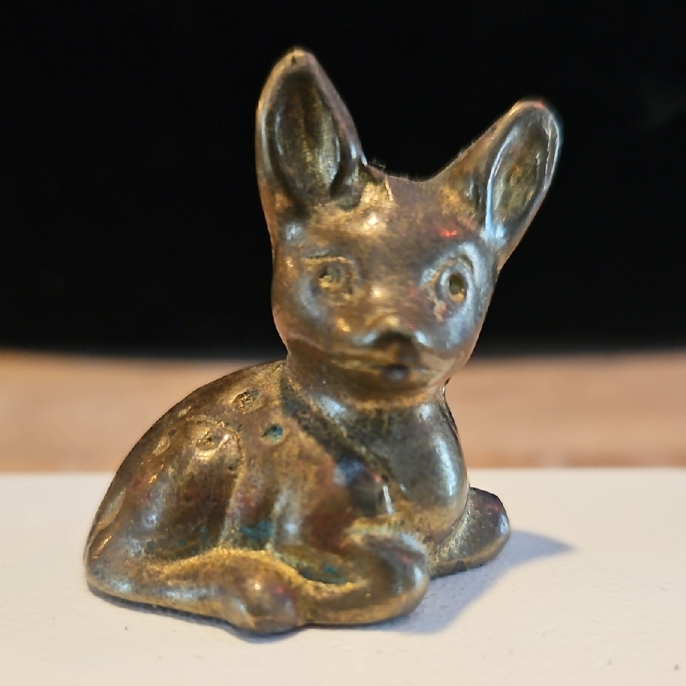 Vintage Brass Fawn Figurine